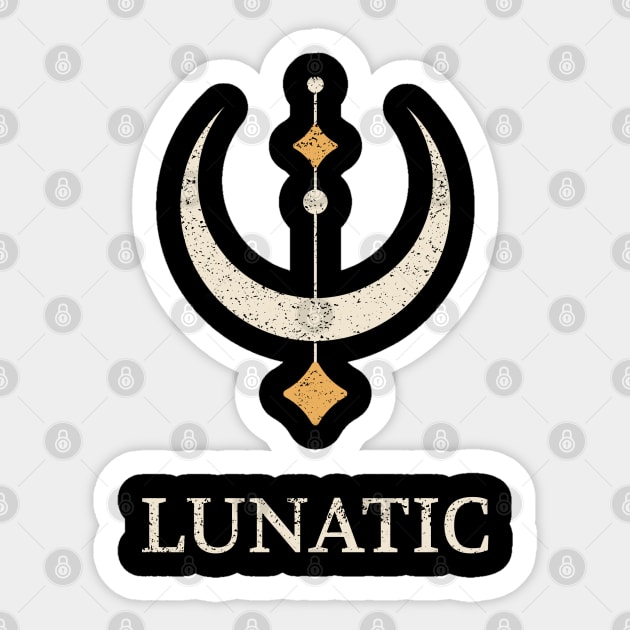 Celestial Lunatic – Mystical Moon & Stars Design Sticker by Stylecombinator